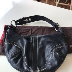 Coach mini shoulder bag black leather